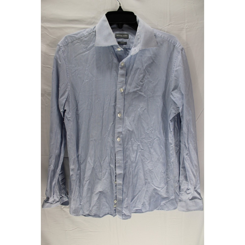 Michael Kors Button Down Shirt SLim Fit Blue Size 16 34/35